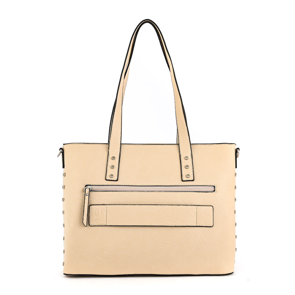 Cartera tote porta notebook meyer grande blanco crudo