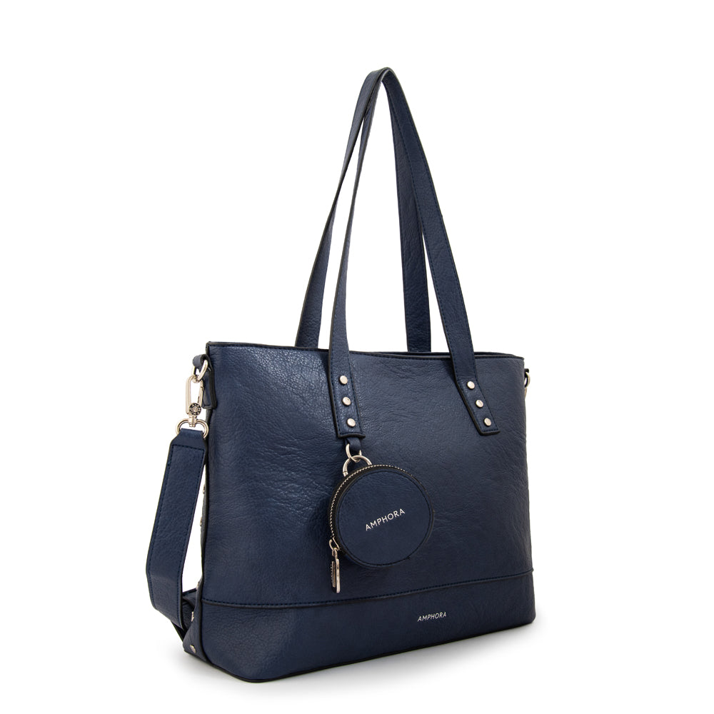 Cartera tote porta notebook meyer grande azul oscuro