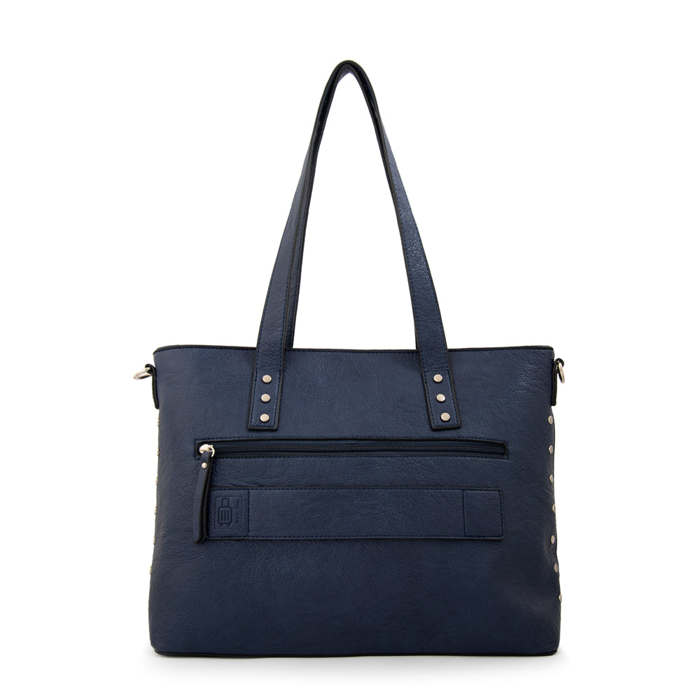 Cartera tote porta notebook meyer azul oscuro