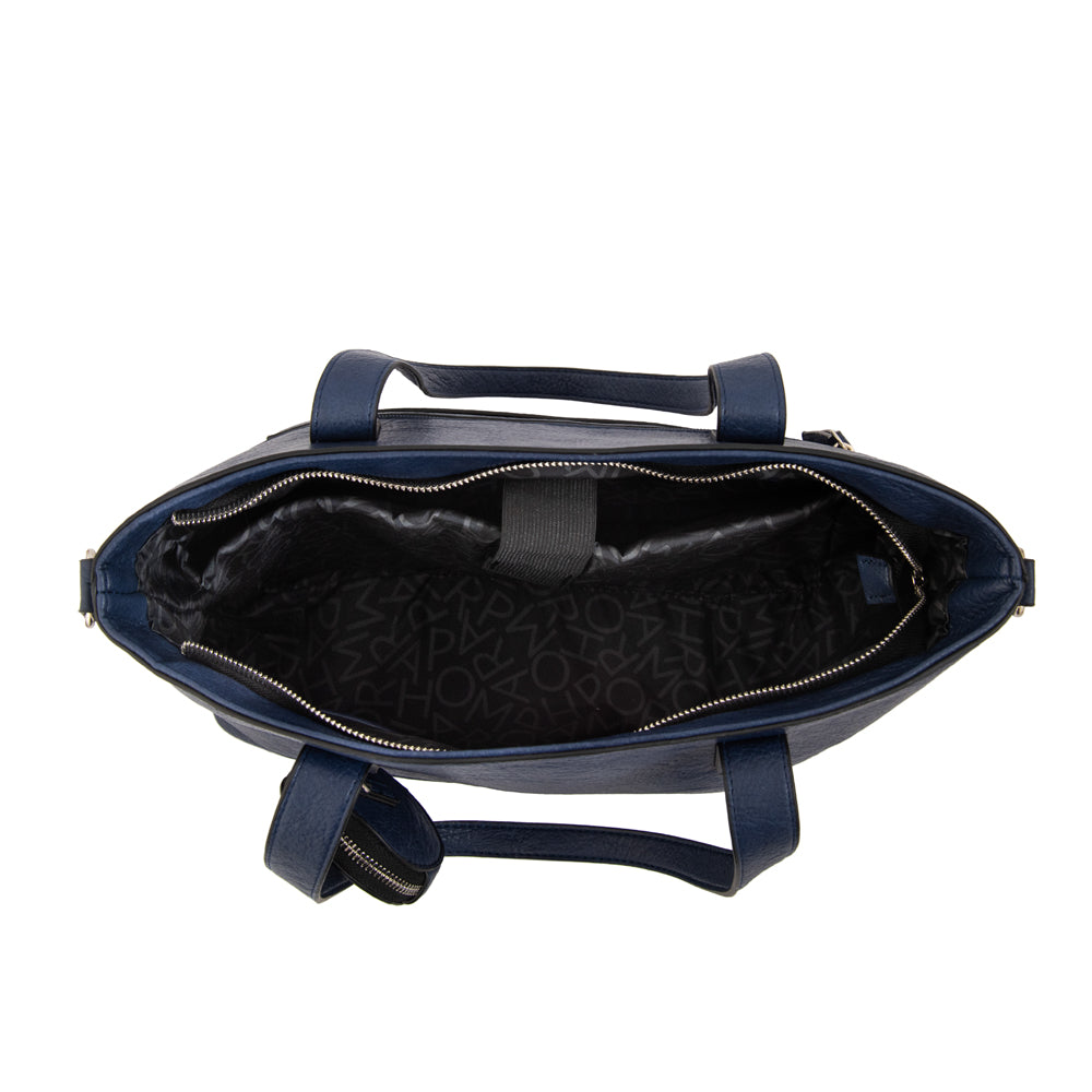 Cartera tote porta notebook meyer azul oscuro
