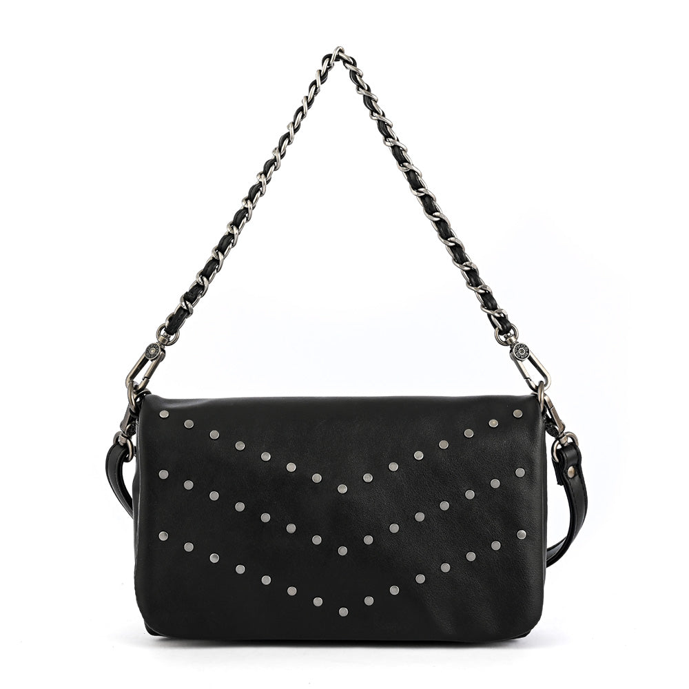 Cartera bandolera con tapa huber pequeña negro