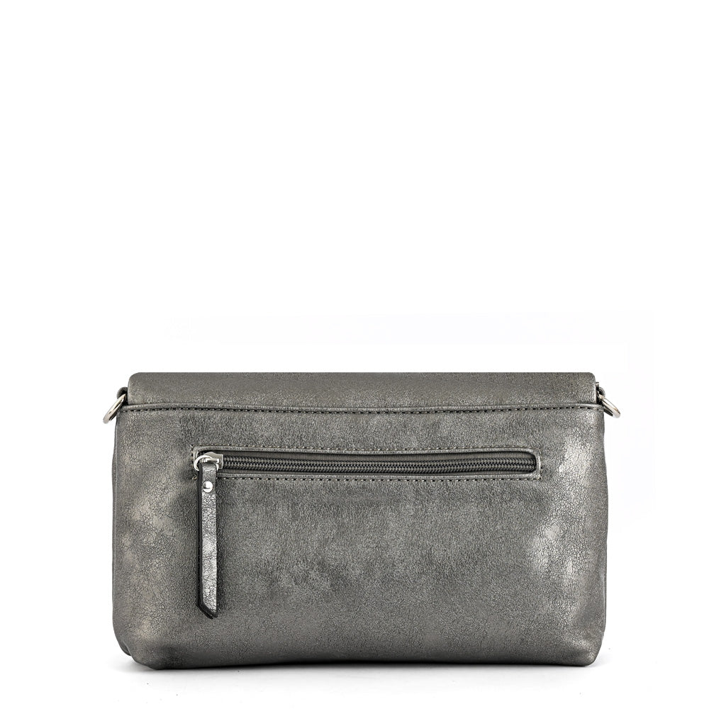 Cartera bandolera henry pequeña plateado oscuro