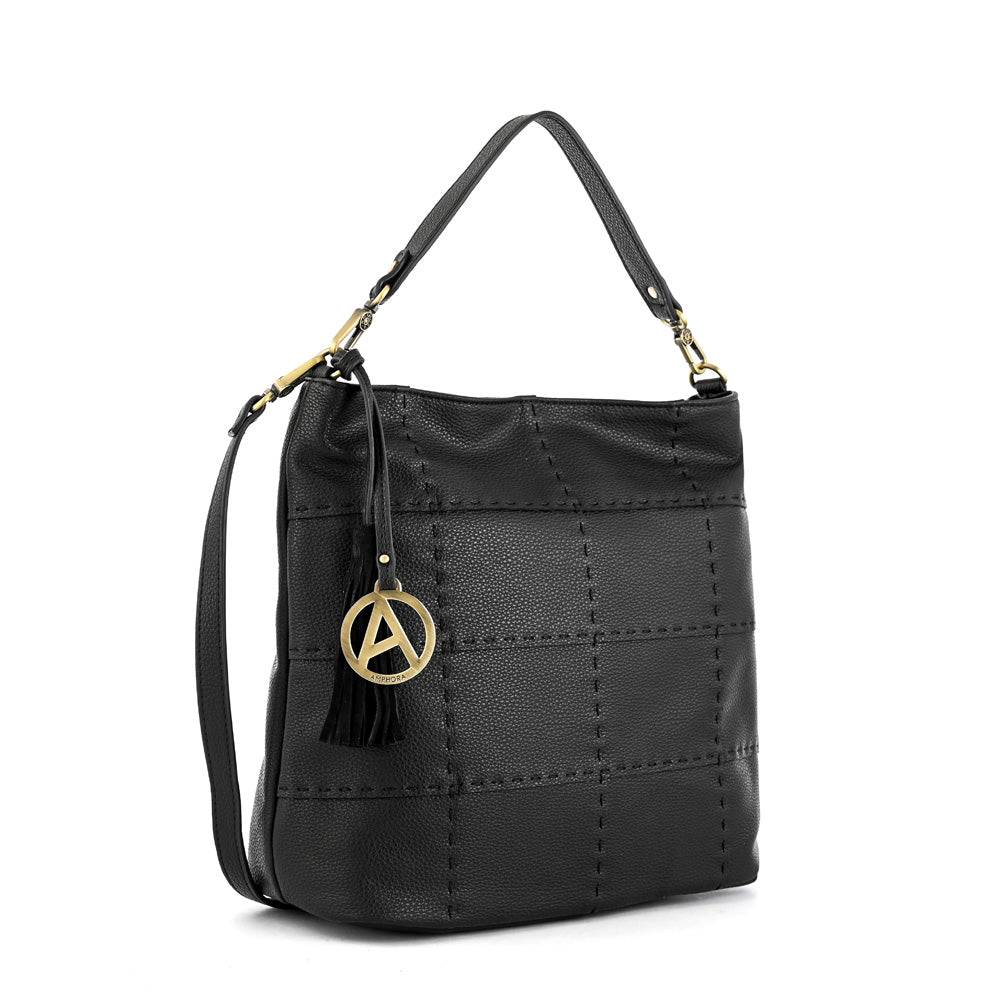 Cartera tote corte recto robin grande negro