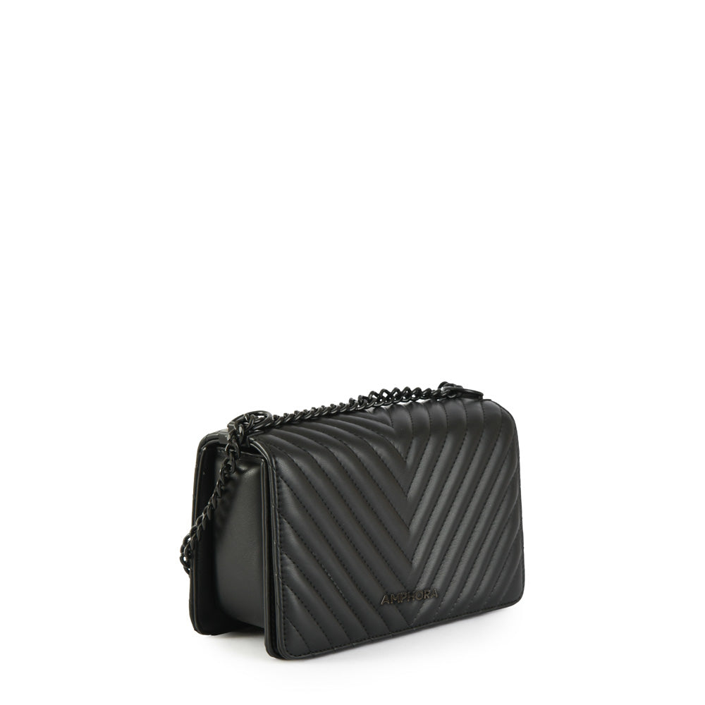 Cartera bandolera con tapa muller pequeña negro