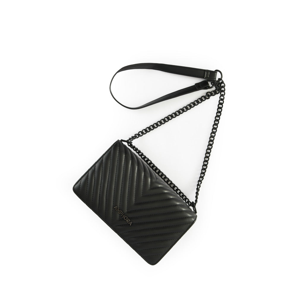 Cartera bandolera con tapa muller pequeña negro