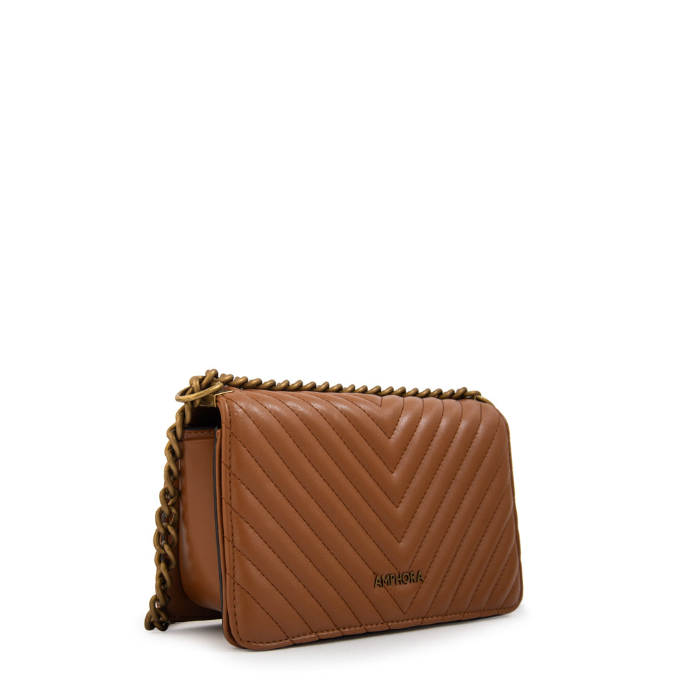 Cartera bandolera con tapa muller mediana camel