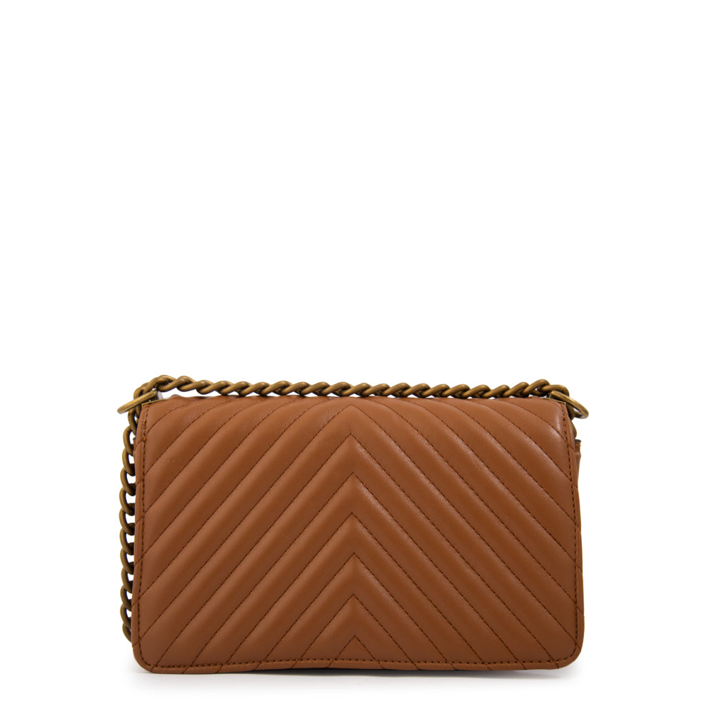Cartera bandolera con tapa muller mediana camel