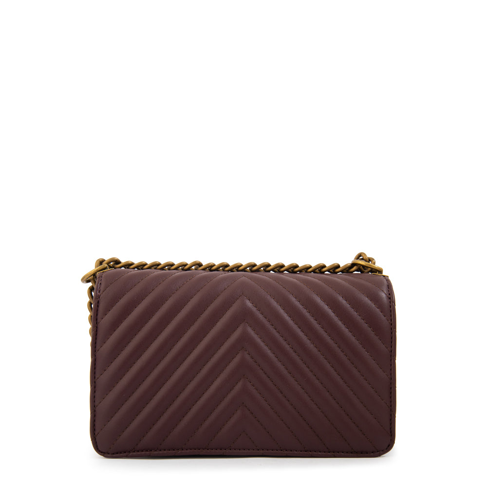 Cartera bandolera con tapa muller mediana burdeo