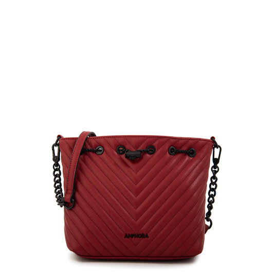 Cartera Bandolera mediana muller rojo oscuro