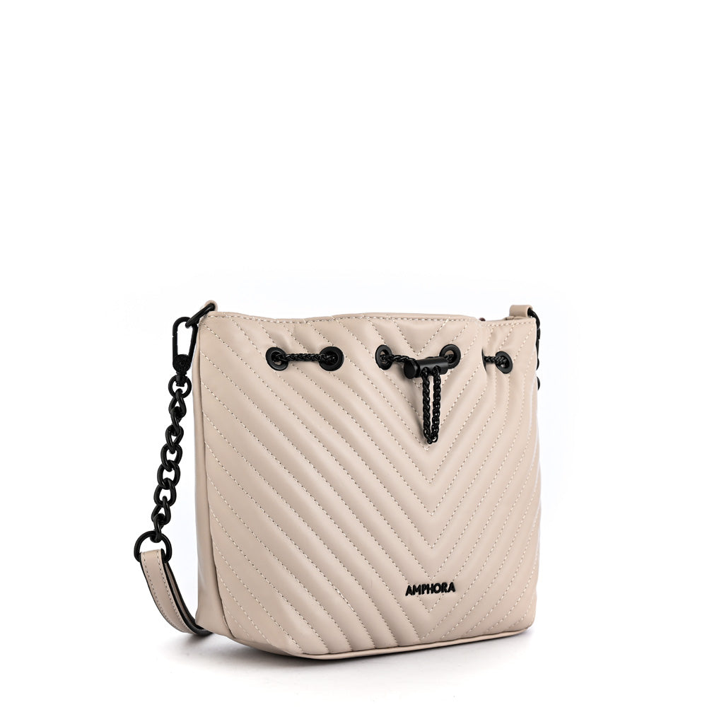 Cartera bandolera mediana muller blanco crudo