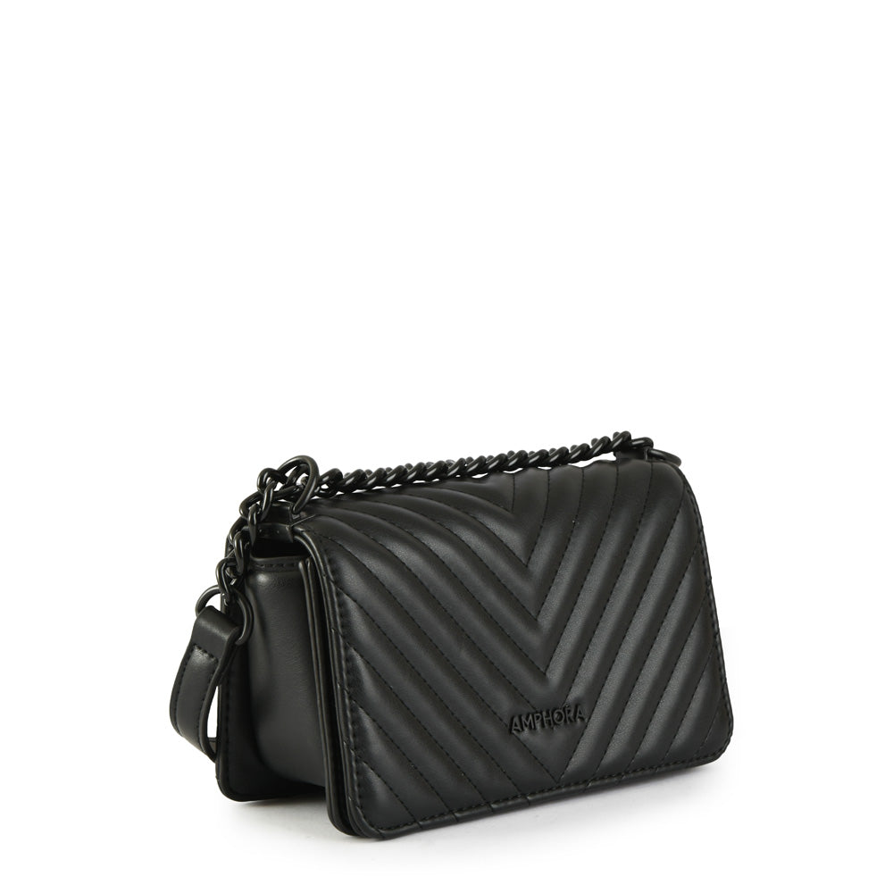 Cartera bandolera con tapa muller mediana negro