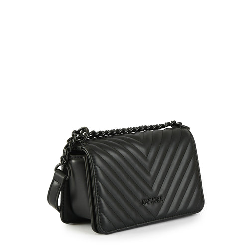 Cartera bandolera con tapa muller mediana negro