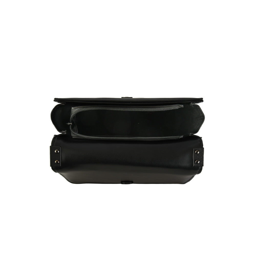 Cartera bandolera con tapa muller mediana negro
