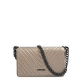Cartera bandolera con tapa muller pequeña plateado oscuro