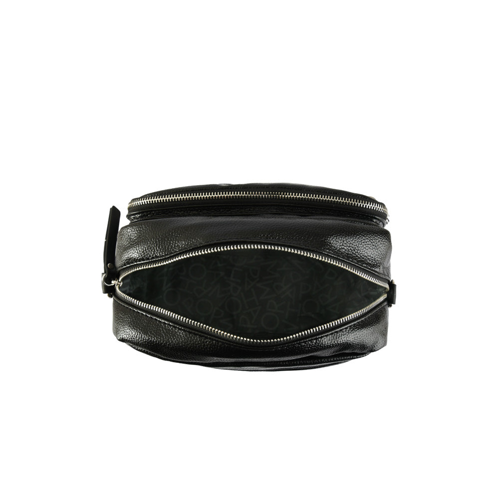 Cartera bandolera mediana metallique negro