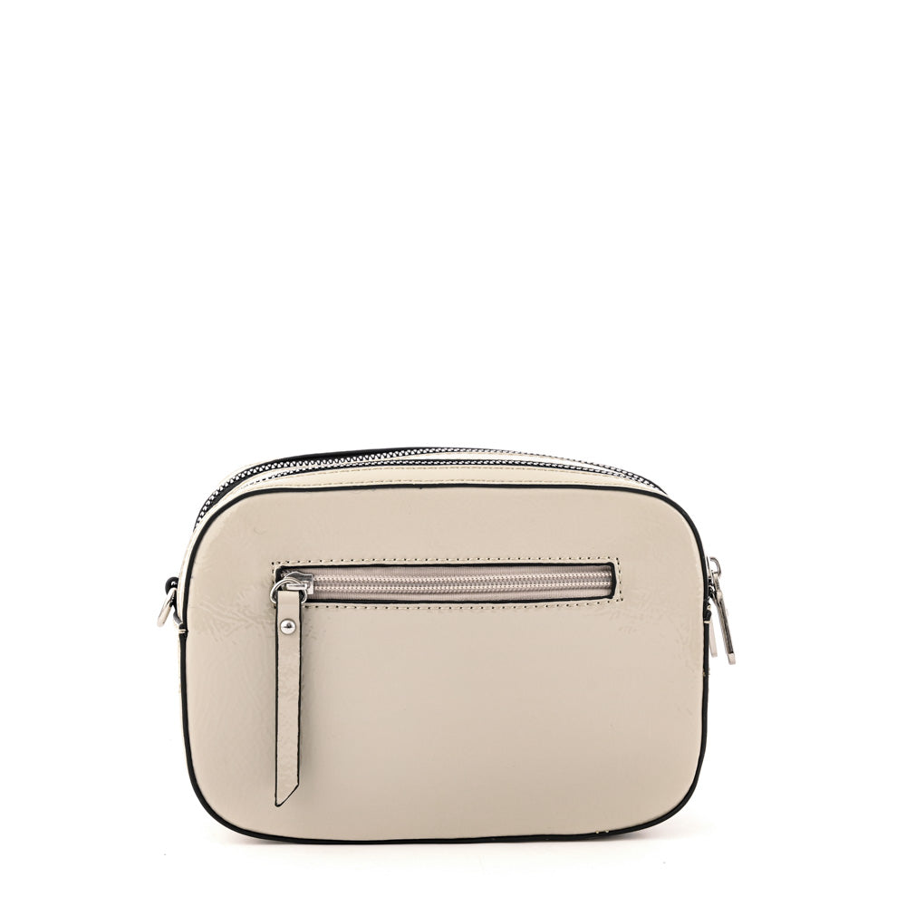 Cartera bandolera marguerite mediana blanco crudo