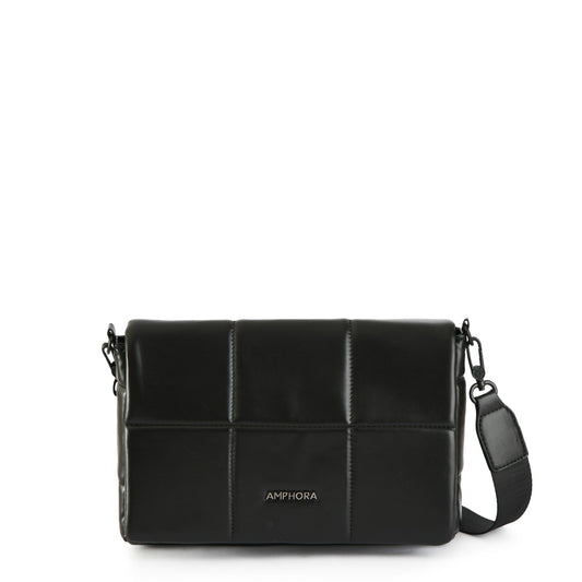 Cartera Bandolera con tapa mediana mayra negro