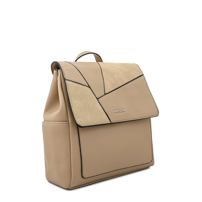 Mochila con tapa mediana amira beige