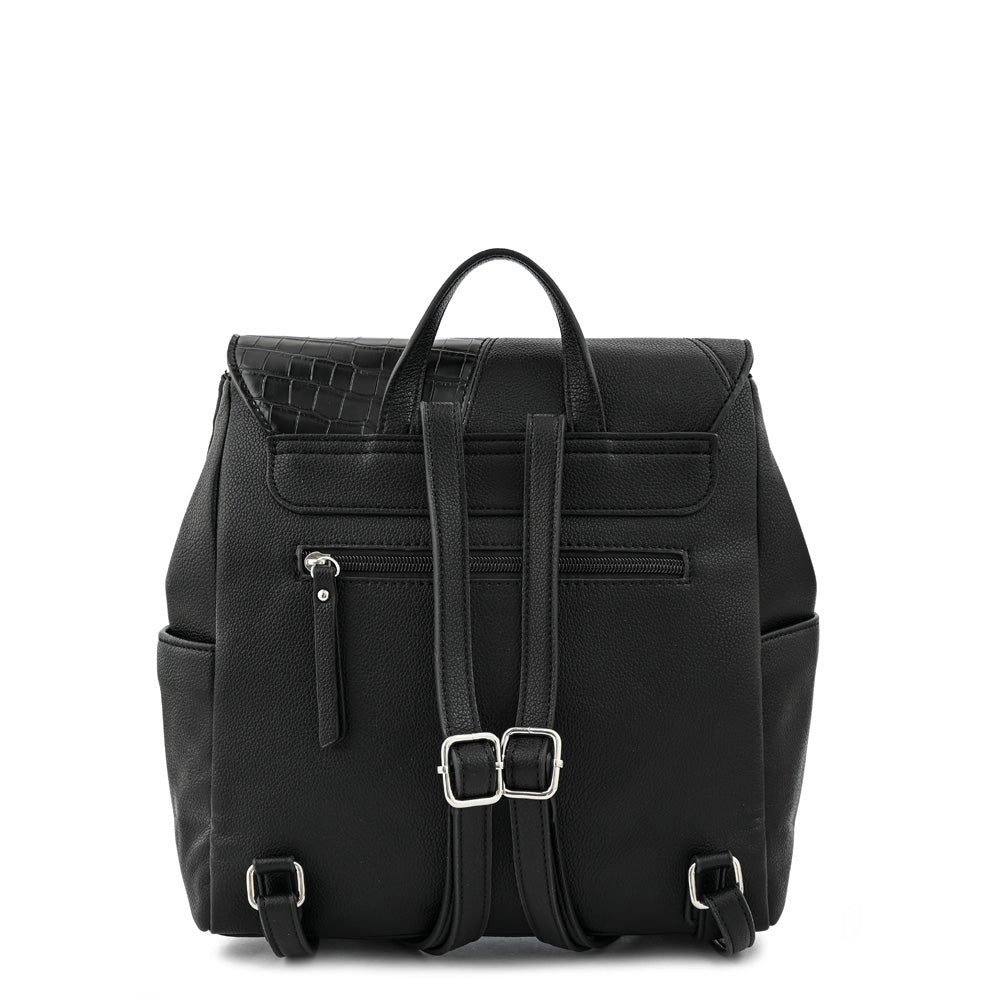 Mochila con tapa amira mediana negro especial