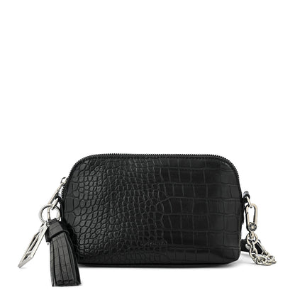 Cartera bandolera mediana ingrid negro texturizado