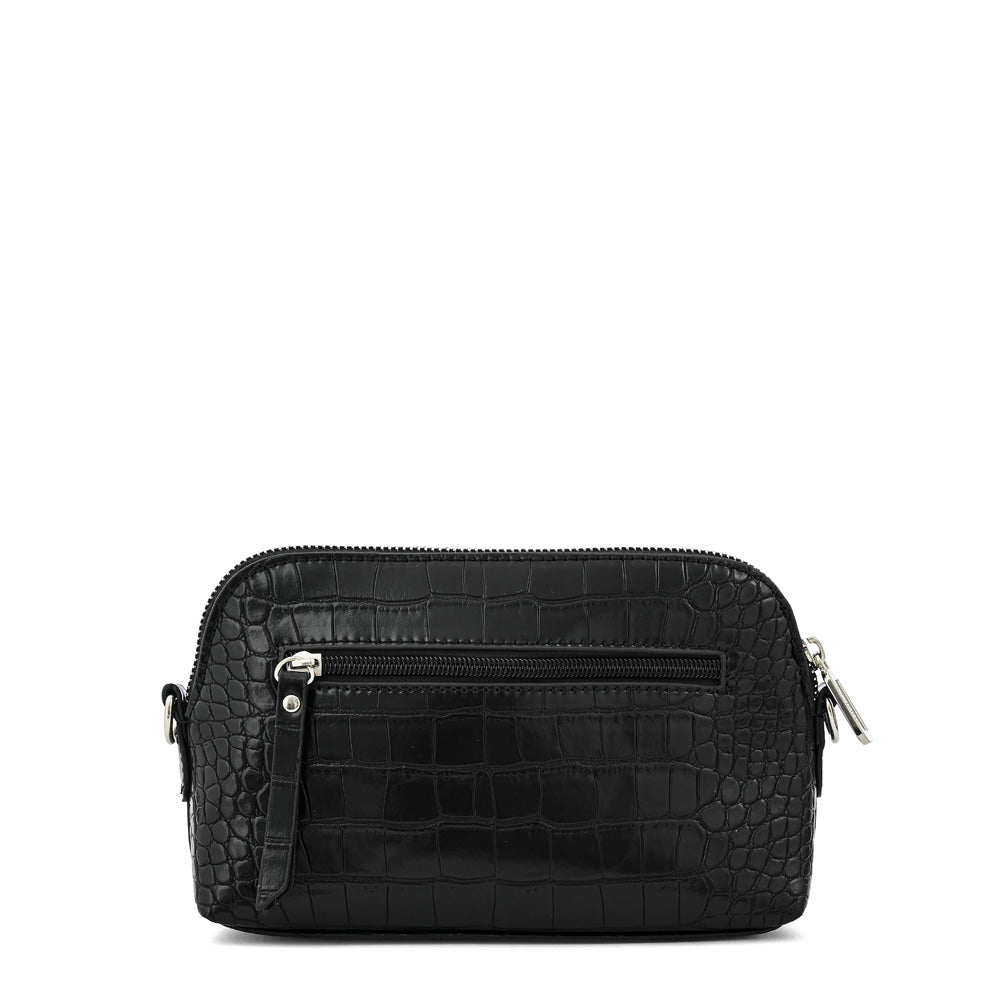 Cartera bandolera mediana ingrid negro texturizado