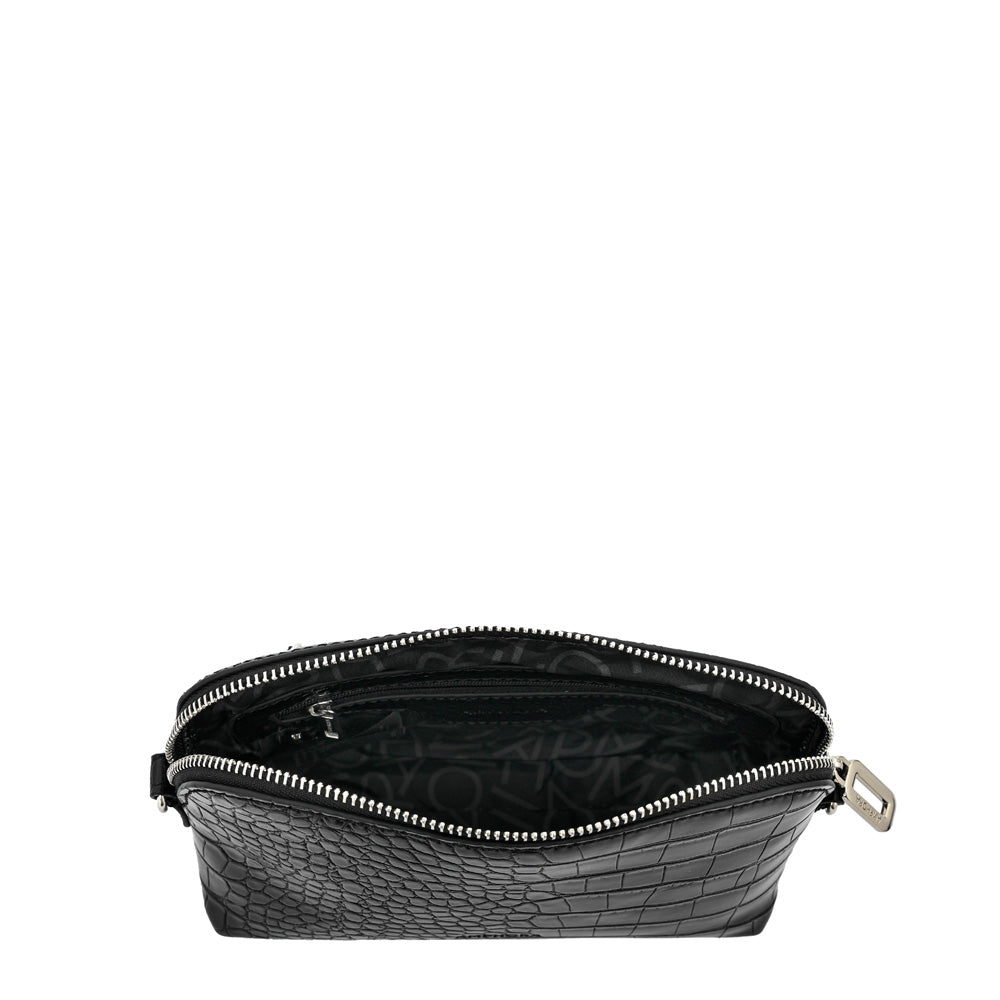 Cartera bandolera mediana ingrid negro texturizado