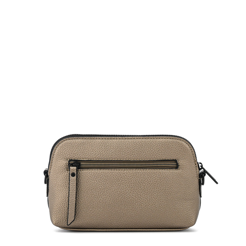 Cartera bandolera ingrid mediana dorado medio