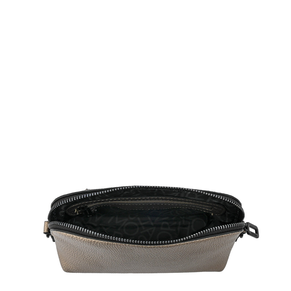 Cartera bandolera ingrid mediana dorado medio