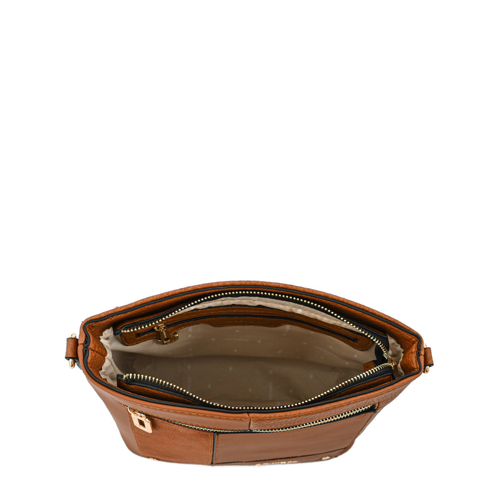 Cartera bandolera jane mediana café medio
