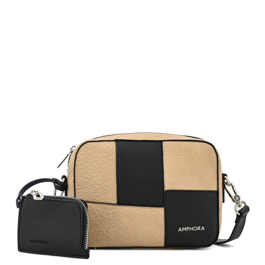 Cartera bandolera mediana lyra beige