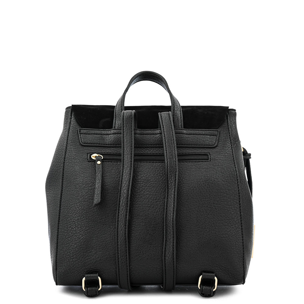 Mochila con tapa siena mediana negro