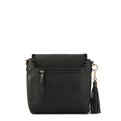 Cartera bandolera con tapa pequeña evelyn negro