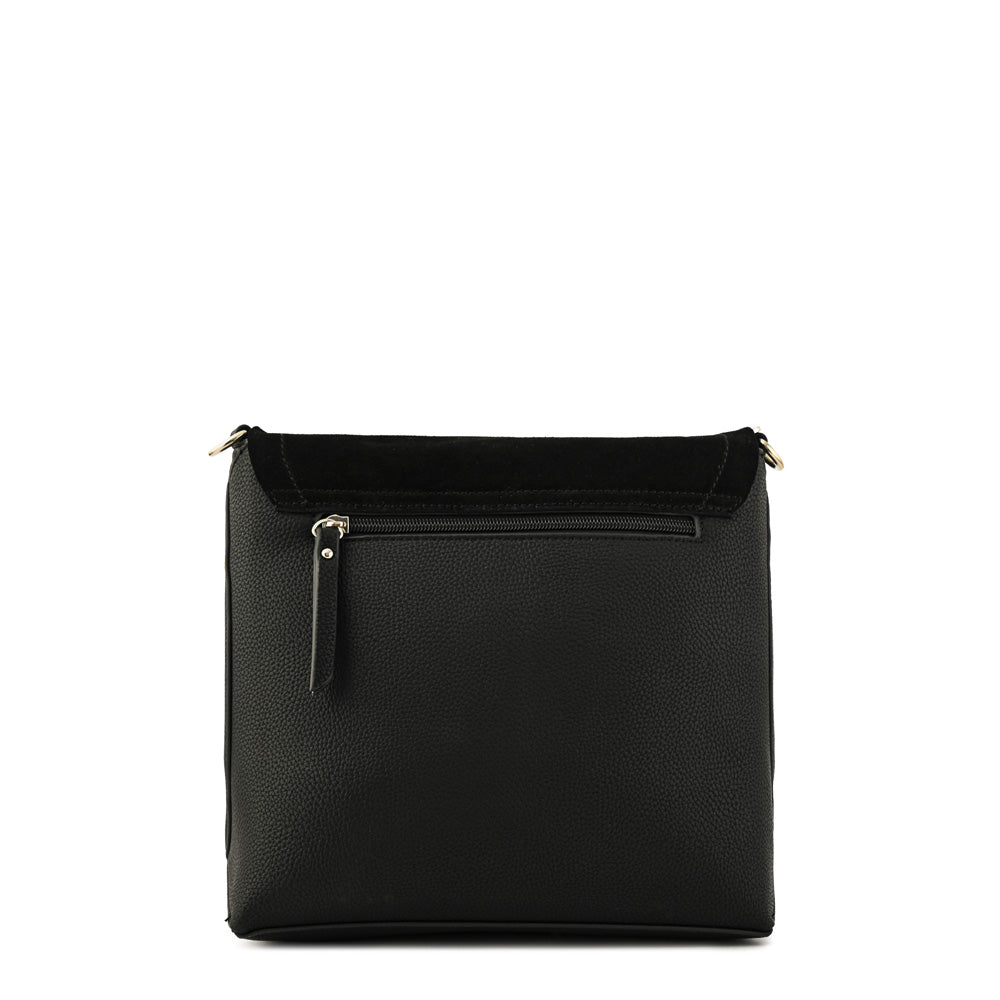 Cartera bandolera con tapa becca mediana negro