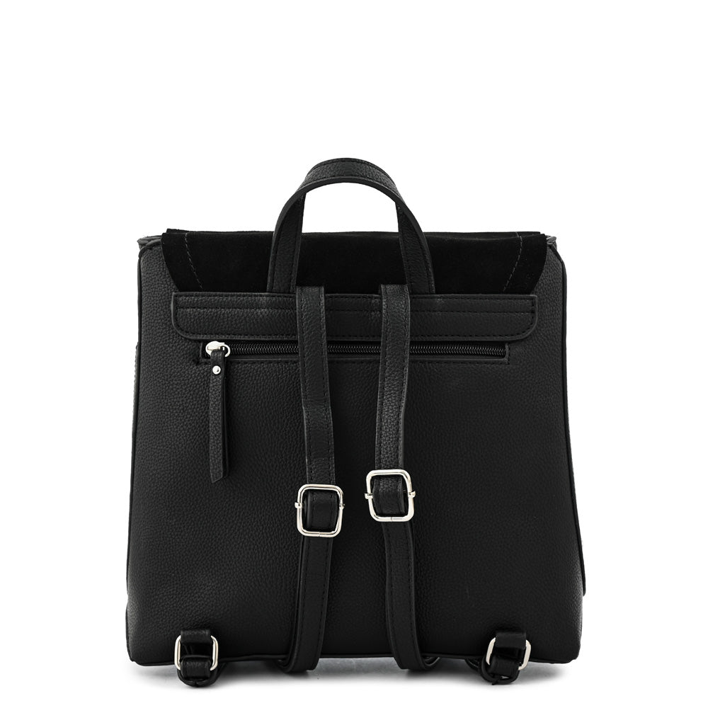 Mochila con tapa becca mediana negro