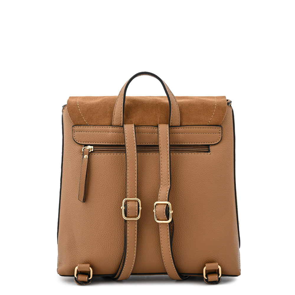 Mochila con tapa becca mediana café medio