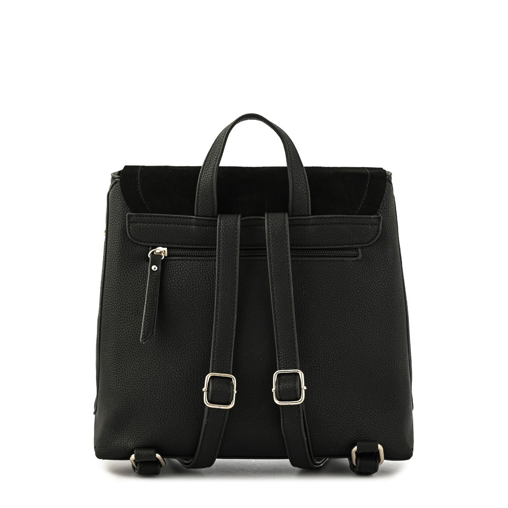Mochila con tapa becca mediana negro especial