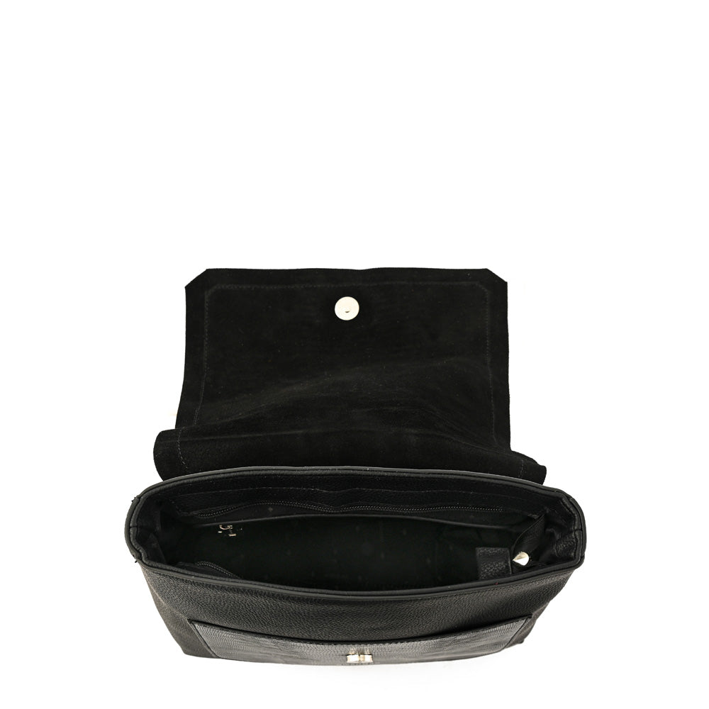 Mochila con tapa becca mediana negro especial