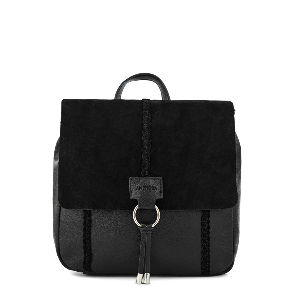 Mochila con tapa daila mediana negro
