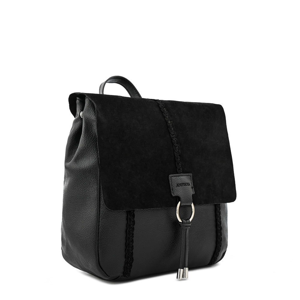 Mochila con tapa daila mediana negro