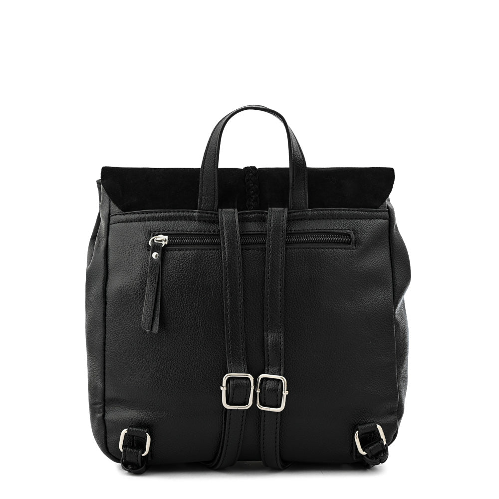 Mochila con tapa daila mediana negro