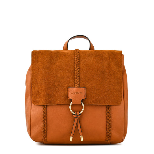 Mochila con tapa mediana daila camel