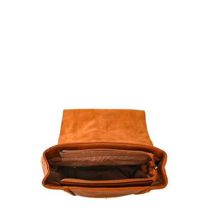 Mochila con tapa mediana daila camel