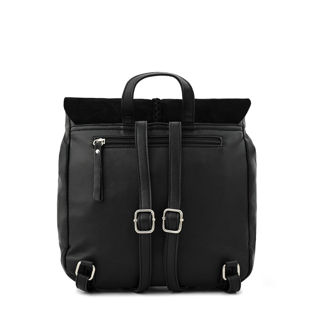 Mochila con tapa daila mediana negro especial