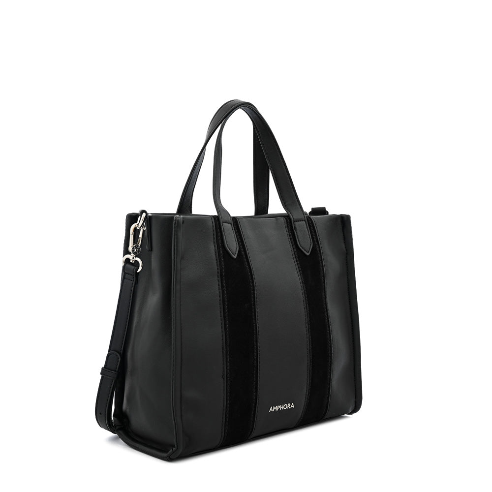 Cartera tote tres divisiones ilana mediana negro