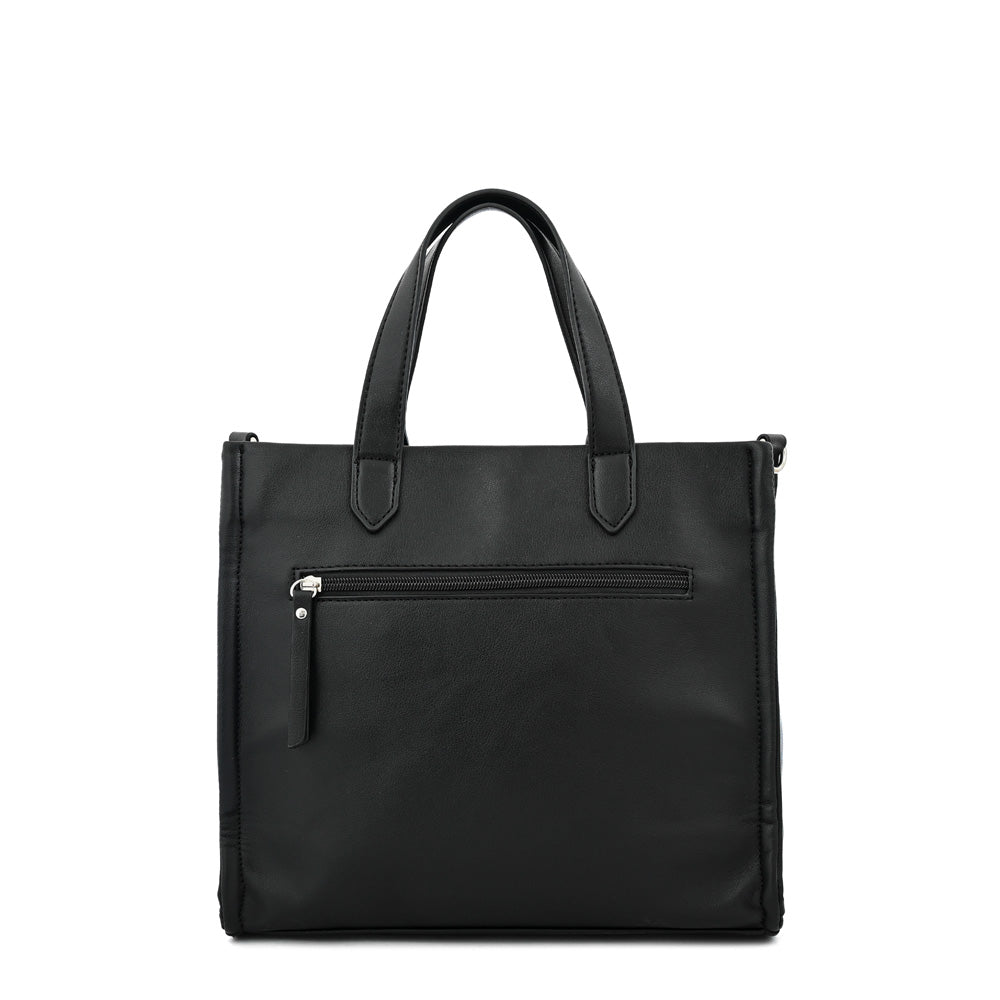 Cartera tote tres divisiones ilana mediana negro