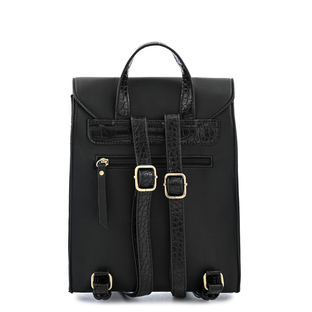 Mochila con tapa nila mediana negro