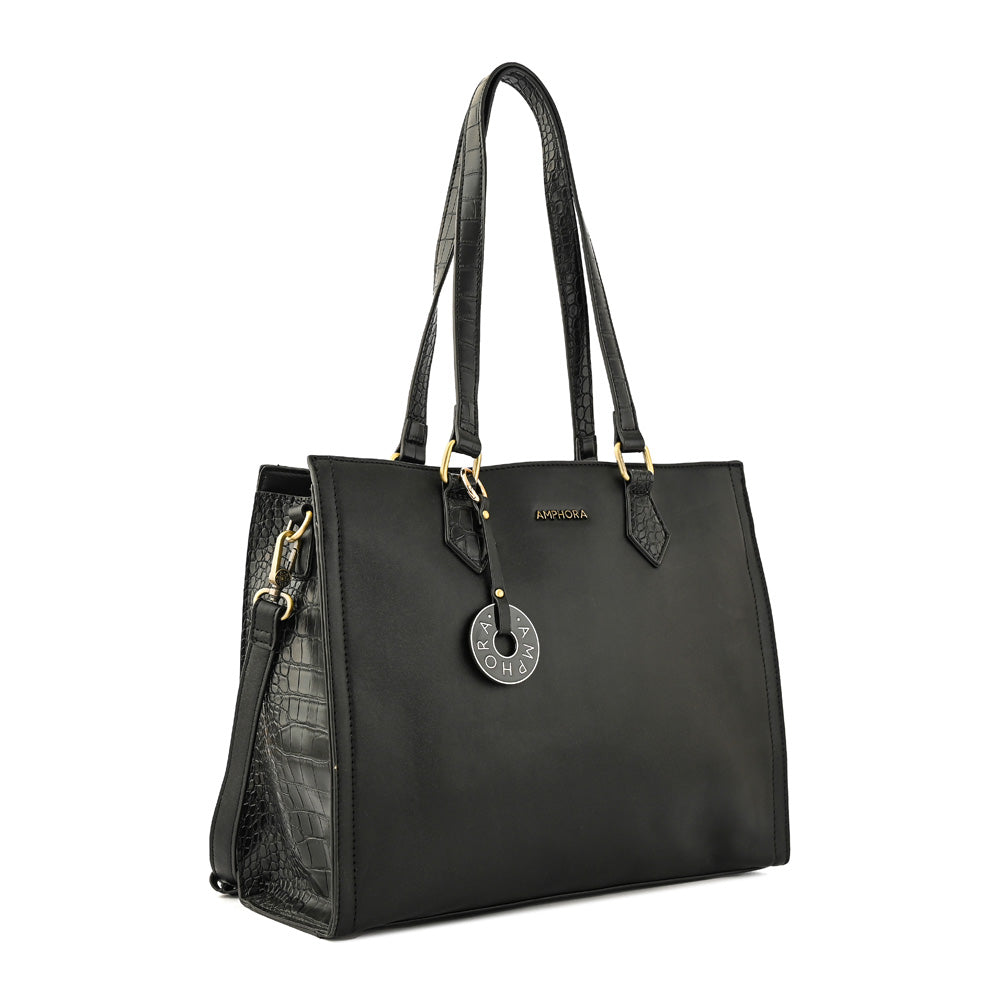 Cartera tote porta notebook nila grande negro