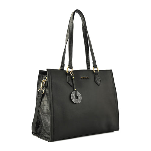 Cartera tote porta notebook nila grande negro