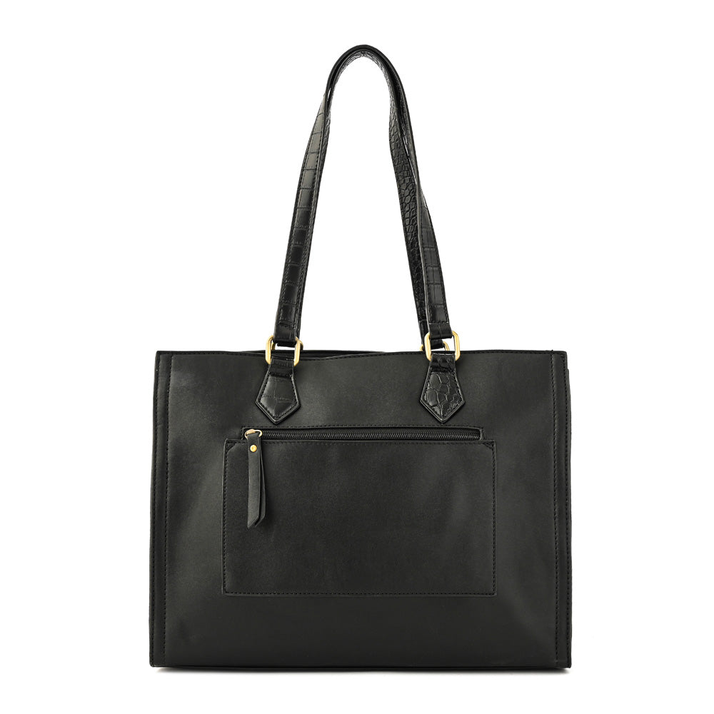 Cartera tote porta notebook nila grande negro