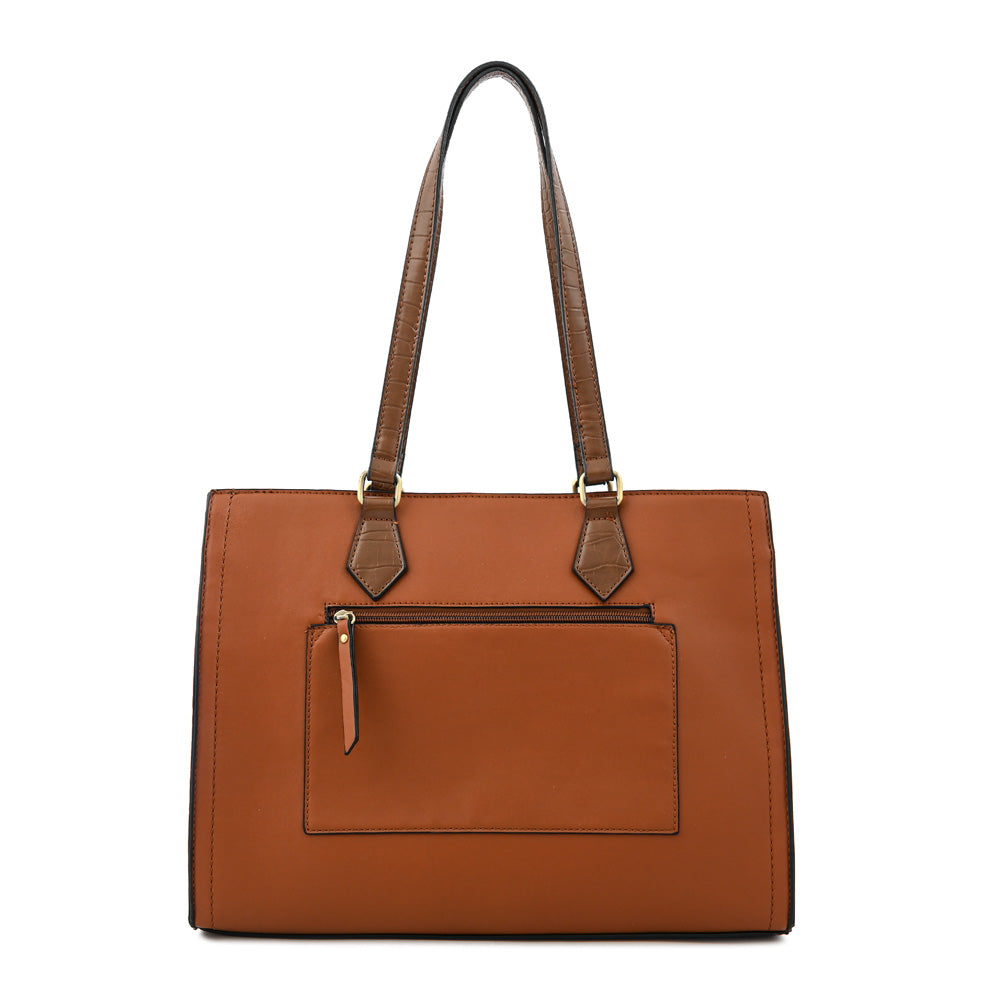 Cartera tote porta notebook nila grande café